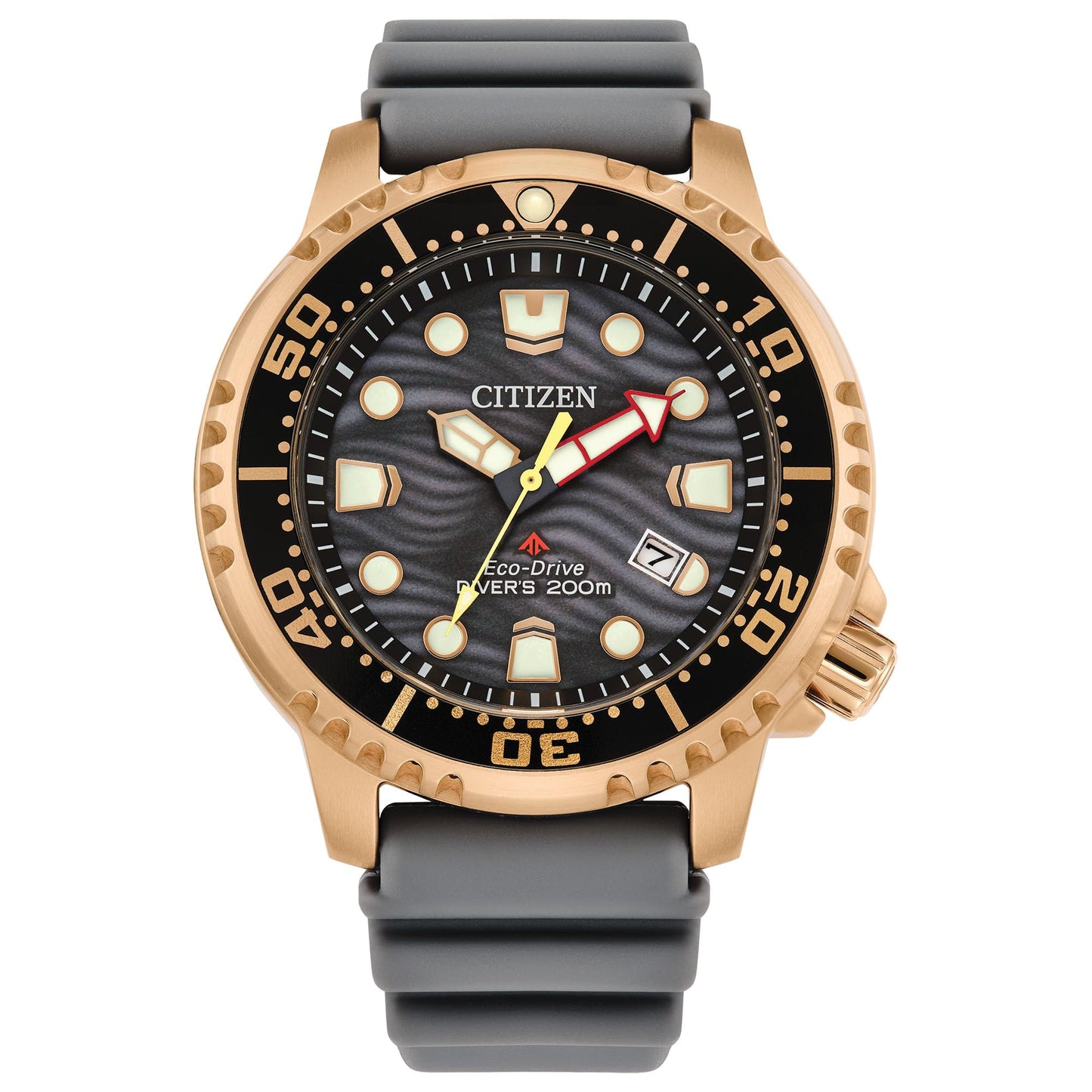 HOTCitizen Promaster Dive Eco-Drive Watch, 3-Hand Date, ISO Certified, Luminous Hands and Markers, Rotating Bezel