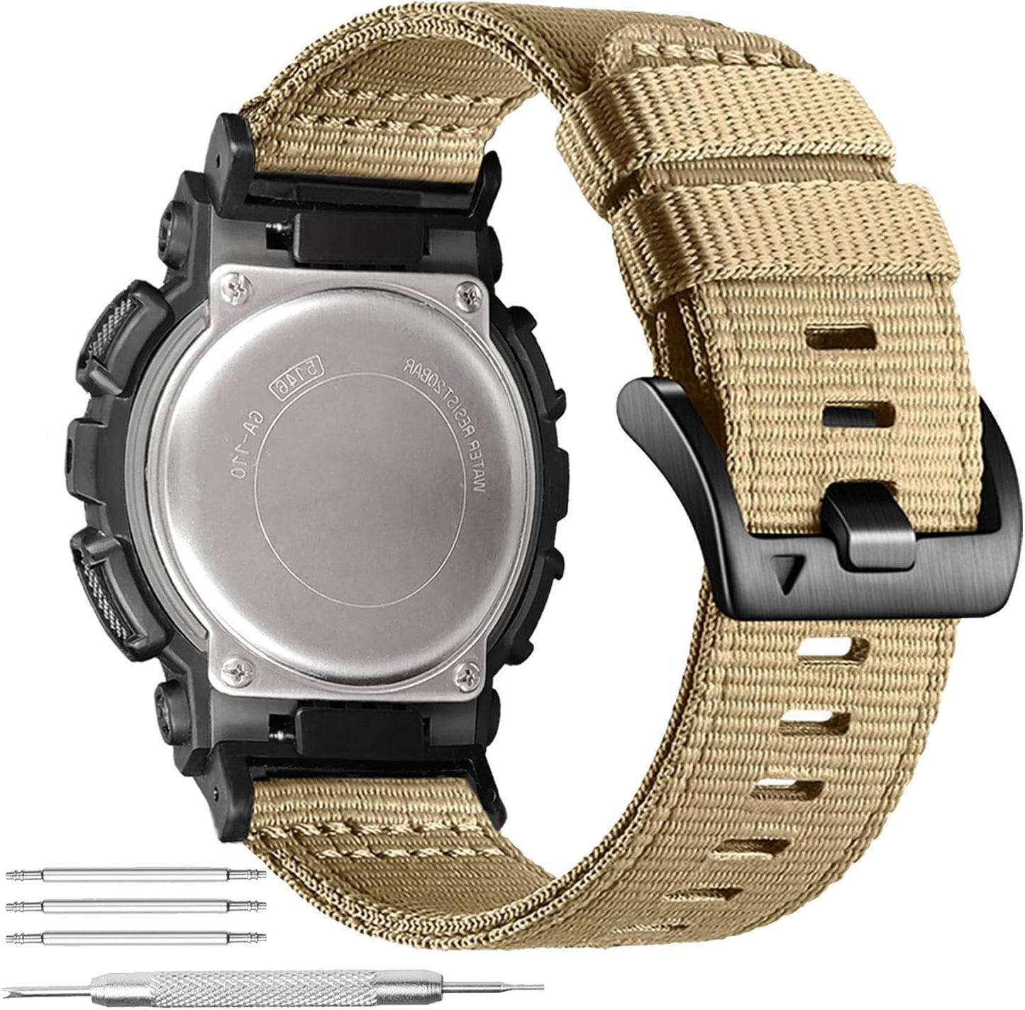 HOTAbanen Rugged Nylon Watch Band for Casio gshock DW-5600/8900, Adjustable Sports Wrist Strap for GA-100/GW-B5600/GB-5600 /GW-6900