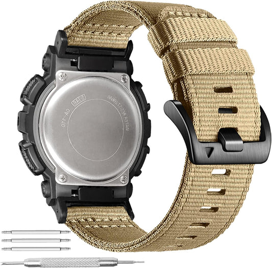 HOTAbanen Rugged Nylon Watch Band for Casio gshock DW-5600/8900, Adjustable Sports Wrist Strap for GA-100/GW-B5600/GB-5600 /GW-6900
