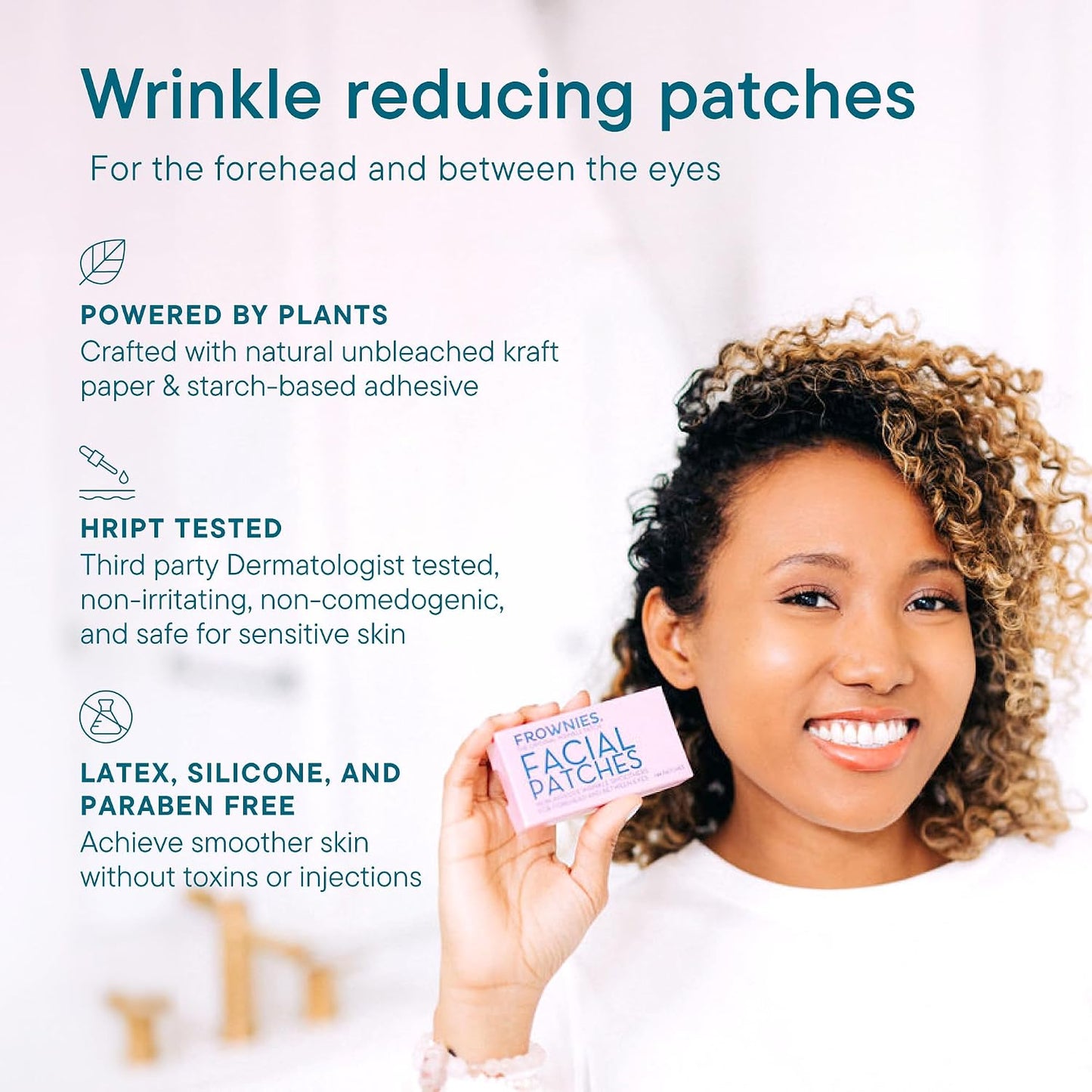 HOTFrownies Forehead and Between the Eyes Wrinkle Patches - Hypoallergenic Facial Patches to Smooth & Soften Forehead Wrinkles & Eleven Lines - For Overnight Use, 144 Patches | Overnight Patches for Forehead & 11 Lines