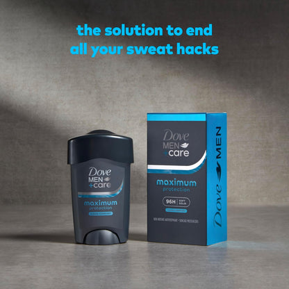 HOTDOVE MEN + CARE Clinical Protection Antiperspirant Clean Comfort Stick for Men 96-Hour Sweat and Odor Protection Clinical Strength Antiperspirant with 1/4 Moisturizing Cream 1.7 oz