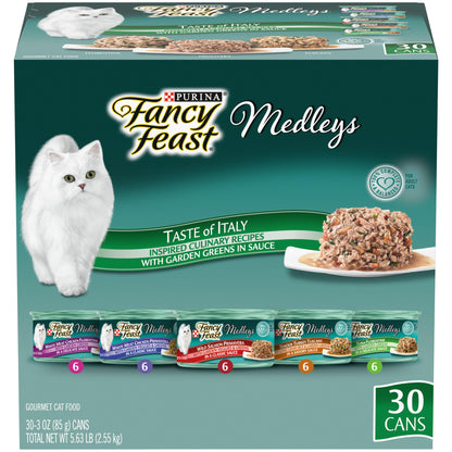 HOTPurina Fancy Feast Seafood Classic Pate Collection Grain Free Wet Cat Food Variety Pack - (Pack of 30) 3 oz. Cans