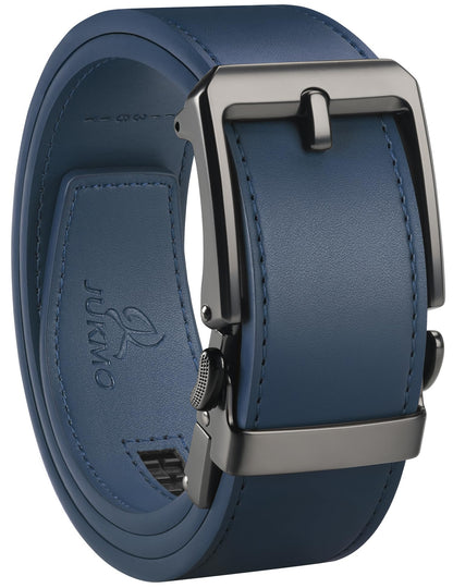 HOTJUKMO 1.5" (38mm) Leather Ratchet Belt for Men in Gift Box | Automatic Slide Buckle, Adjustable Trim to Fit