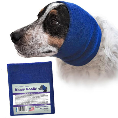 HOTHappy Hoodie The Original Dog & Cat Calming Band - American Brand - Anxiety Relief/Noise Protection - Grooming - Thunder - Fireworks (Large, Black) - Since 2008
