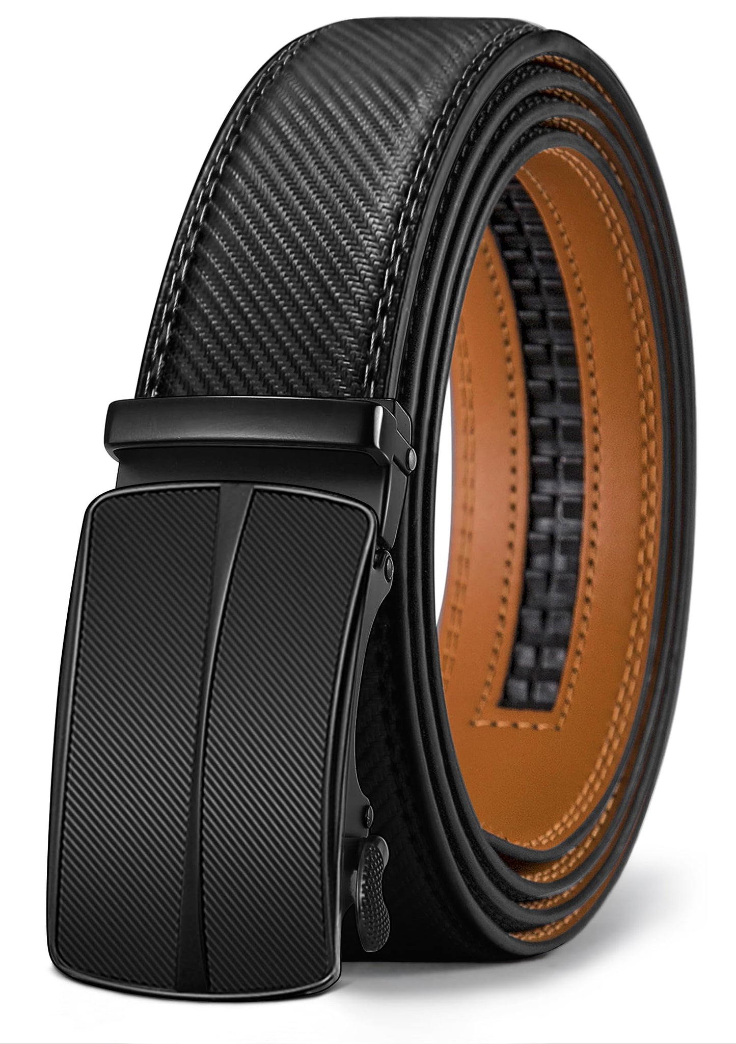 HOTBULLIANT Men's Belt,Slide Ratchet Belt Adjsutable For Men Suit Casual Jeans Gift Boxed,Trim To Fit