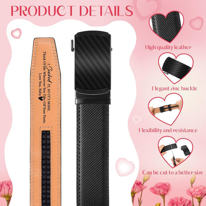 HOTMens Belt Personalized Engraved I Sucked It So Its Mine Belt Leather Slide Ratchet for Husband Wedding Dress Casual