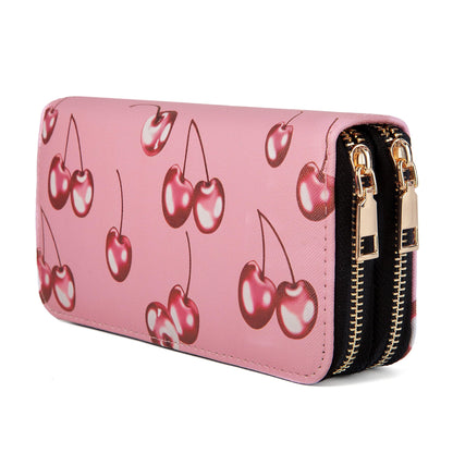HOTCheckered Wallets for Women Cute Large Capacity Black White Plaid Purse 2 Zippers Credit Card Holder (checkered)