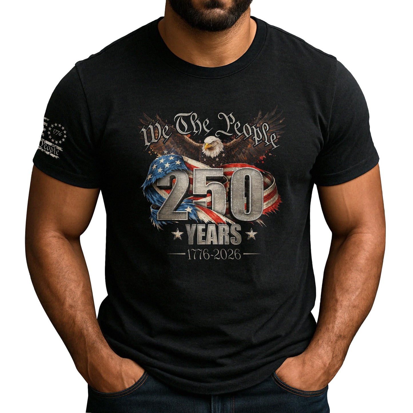 HOTAmerican 250th Anniversary Shirts, Mens Patriotic Shirts | Celebrate 250 years of history with these patriotic shirts, featuring vintage designs and soft, comfortable fabric