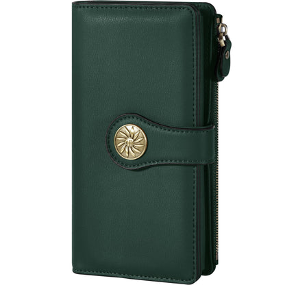 HOTTravelambo Women's Wallet RFID Blocking Trifold Clutch Large Capacity Credit Card Holder Travel Purse