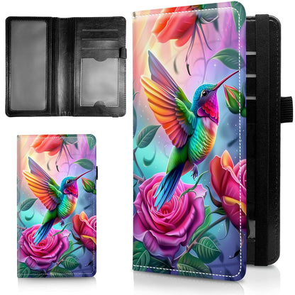 HOTLeather Checkbook Covers for Personal Checkbook Check book Holder Cover Wallets for Women Men,RFID-Blocking Slim Checkbook Cover for Duplicate Checks with Elastic Strap,Flowers Dancing Butterflies