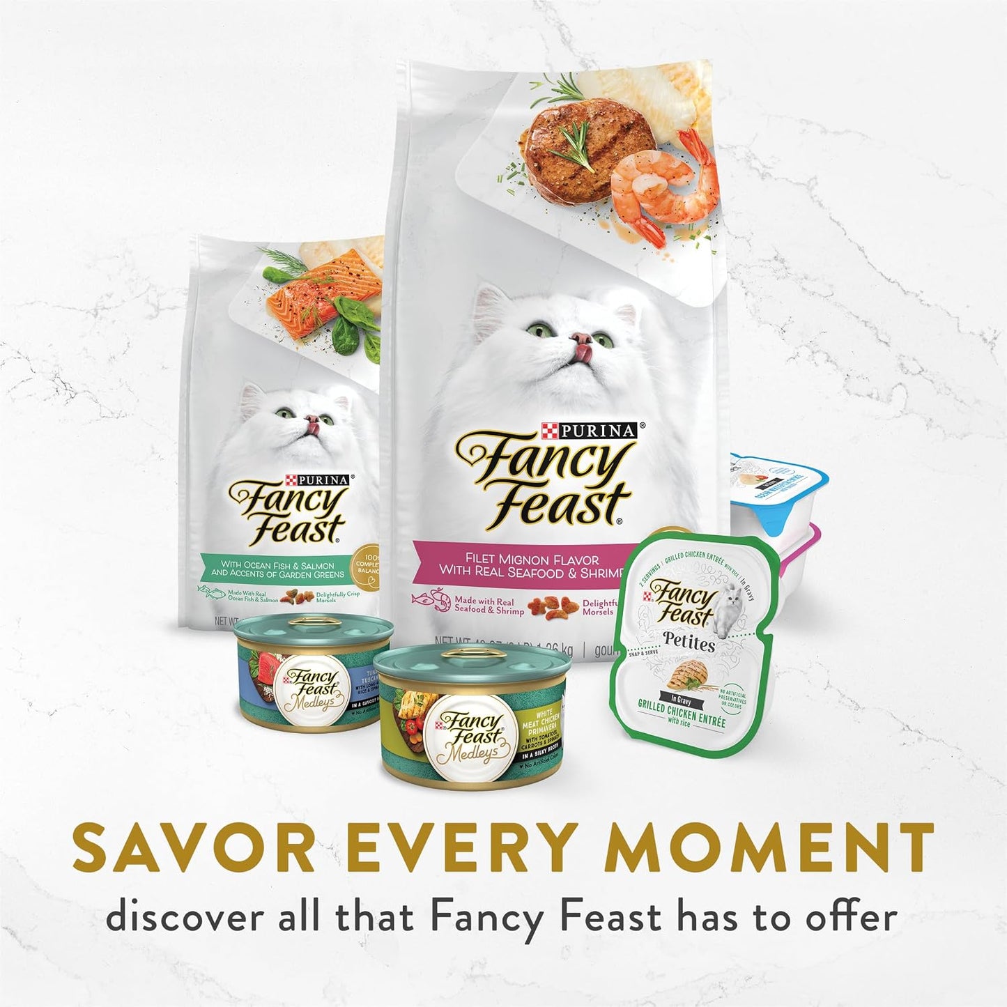 HOTPurina Fancy Feast Appetizers Lickable Grain Free Wet Cat Food Topper Light Meat Tuna Appetizer with Scallop - (Pack of 10) 1.1 oz. Trays