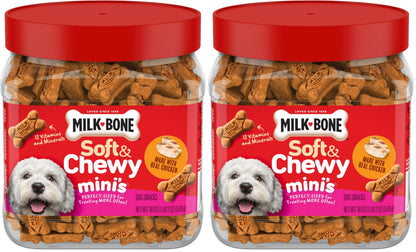 HOTMilk-Bone Soft & Chewy Dog Training Treats, 25 oz Canister | Made with real chicken breast, soft dog treats for training and rewarding, 18% protein, fortified with vitamins and minerals
