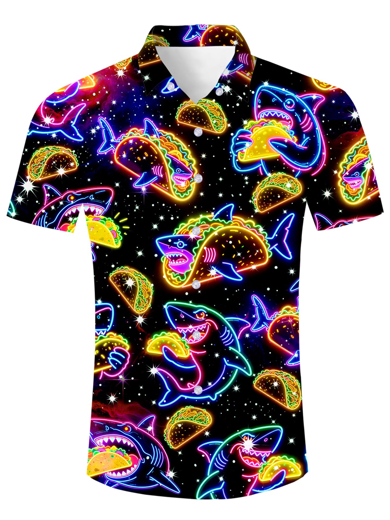 HOTuideazone Mens Funny Hawaiian Shirts 3D Graphic Button Down Short Sleeve Tropical Holiday Beach Aloha Shirt