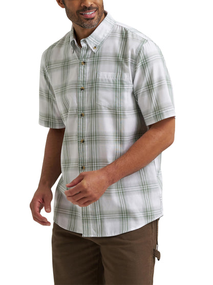 HOTWrangler Authentics Men's Short Sleeve Classic Plaid Shirt