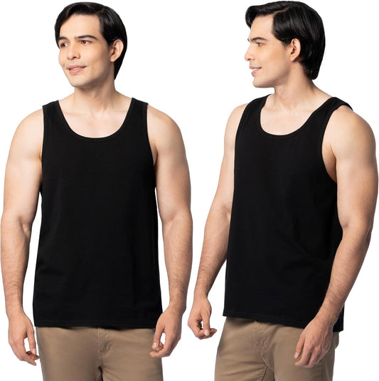 HOTFruit of the Loom Men's Eversoft Cotton Sleeveless T Shirts, Breathable & Moisture Wicking with Odor Control, Sizes S-4X