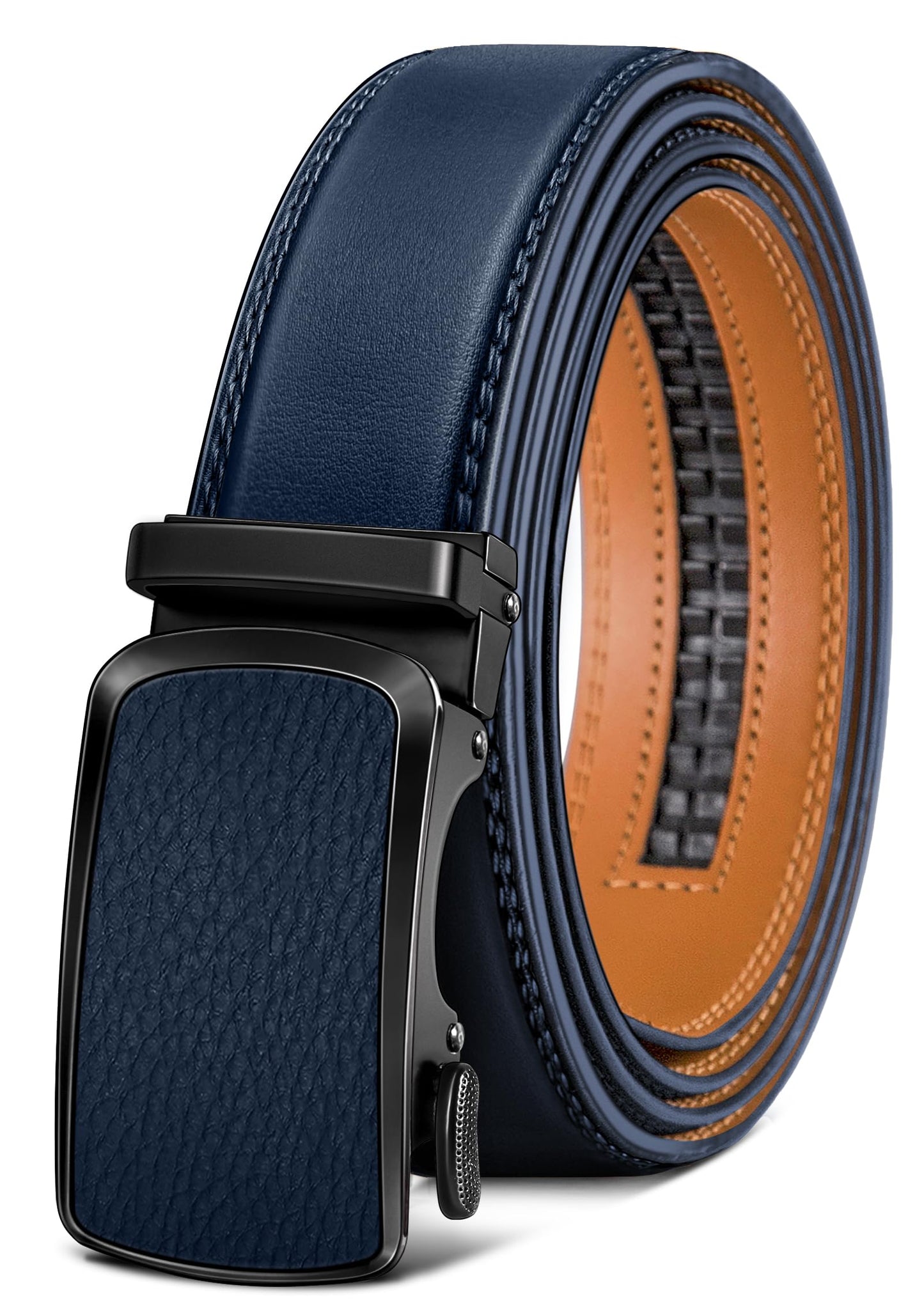 HOTBULLIANT Men's Belt,Brand Ratchet Belt Of Genuine Leather For Gift Men Dress,Size Customized