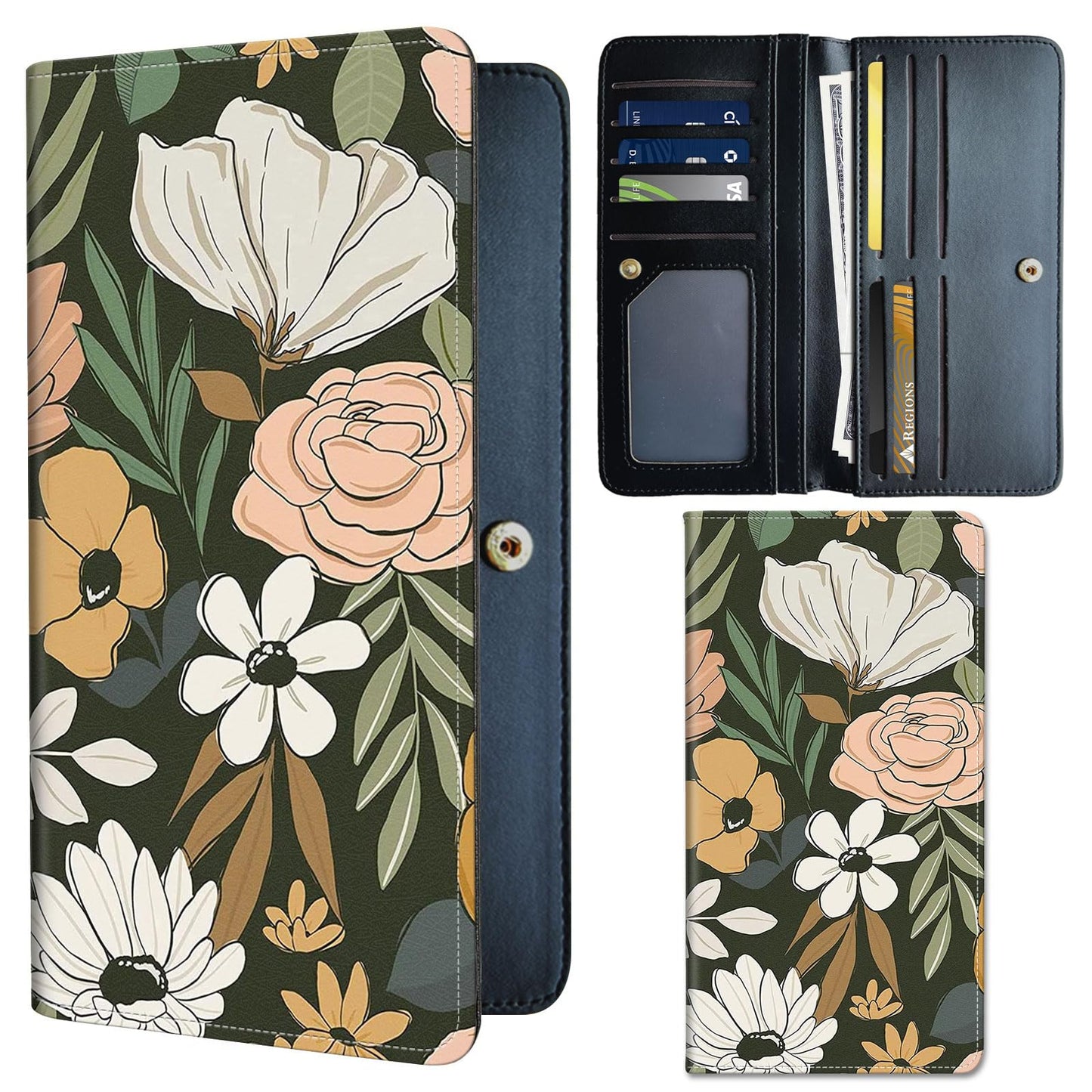 HOTSlim PU Leather Wallet for Women - RFID Blocking Thin Bifold Wallet, Compact Travel Wallet with Card Slots & ID Window, Stylish and Practical Womens Wallet for Everyday Use, Black Cat