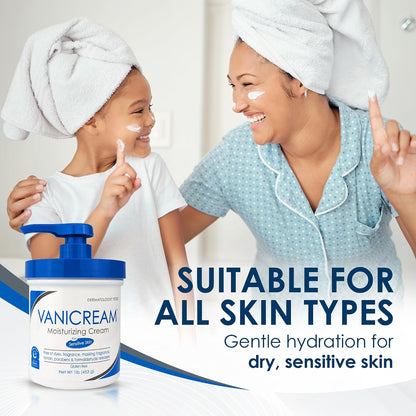 HOTVanicream Moisturizing Cream with Pump Dispenser, 16 Oz, Formulated without Common Irritants for Sensitive Skin, Body & Face Moisturizer, Restores Moisture & Soothes Irritated, Itchy Areas