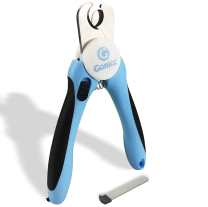 HOTgonicc Professional Dog & Cat Pets Nail Clippers & Trimmers | With Safety Guard to Avoid Overcutting, Free Nail File, Razor Sharp Blade - Professional Grooming Tool for Pets