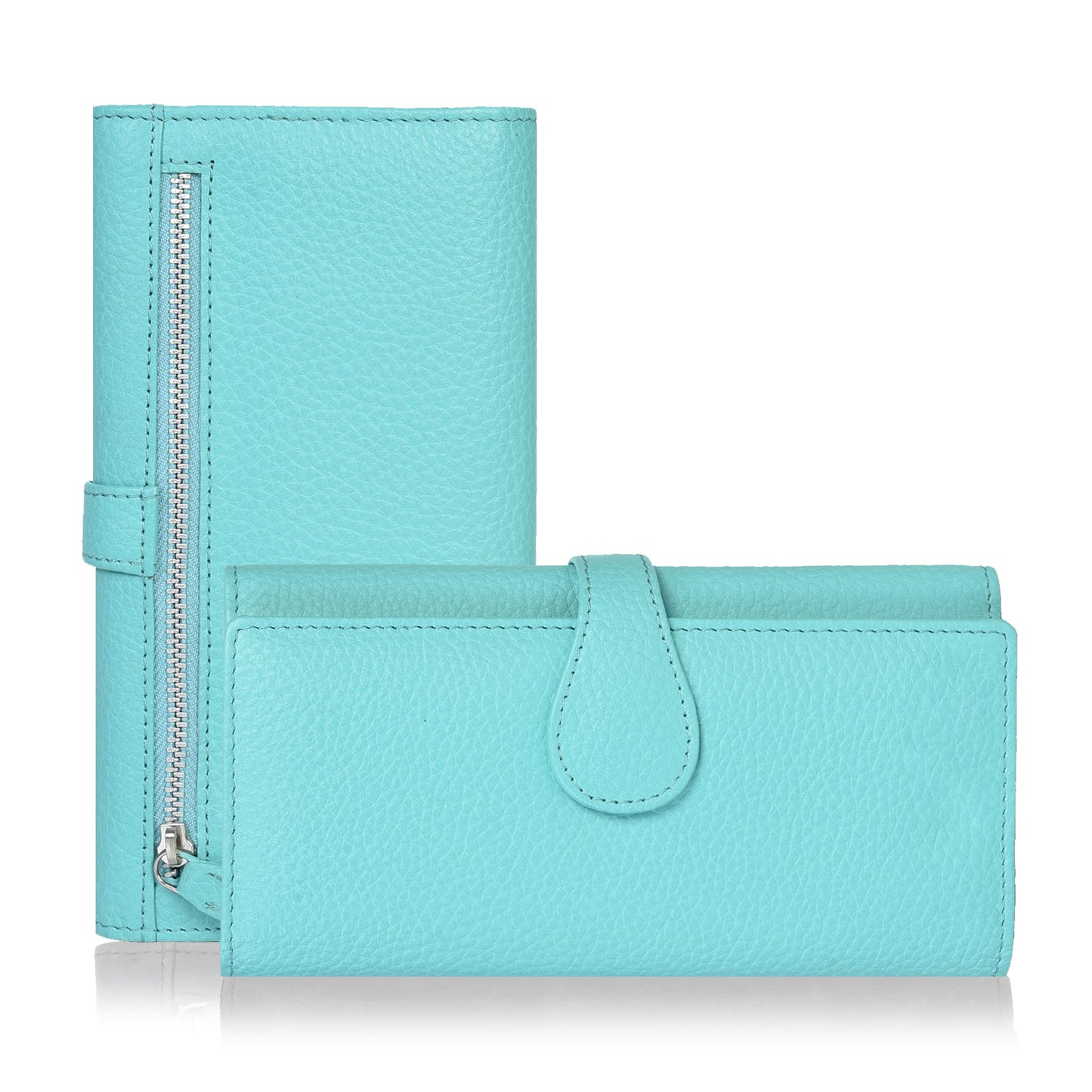 HOTReal Leather Women Wallet Leather with RFID Blocking -Trifold Card Holder Designer Ladies Clutch with ID Window Wallets