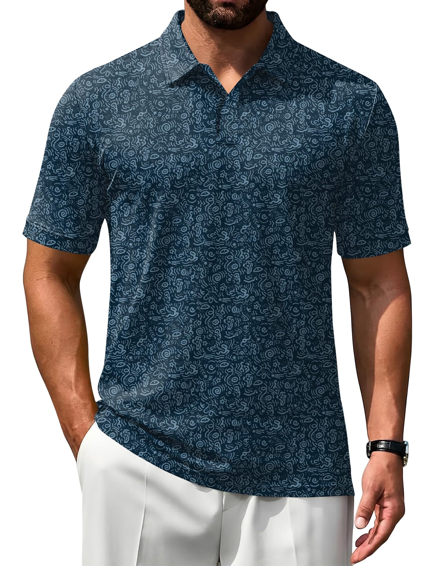 HOTPoriff Mens Polo Shirts Short Sleeve Golf Shirt Dry Fit Athletic T-Shirt Moisture Wicking Top (S-3XL)