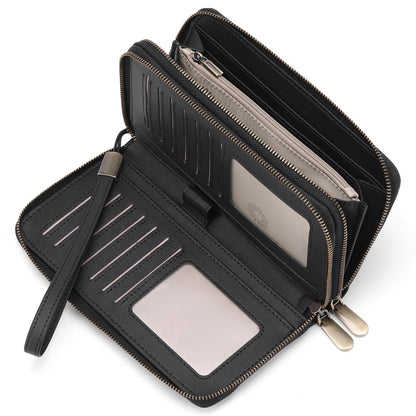 HOTGAEKEAO Wallet for Women Clutch Leather RFID Blocking Wristlet Purse Zip Around Wallets Large Capacity Credit Card Holder