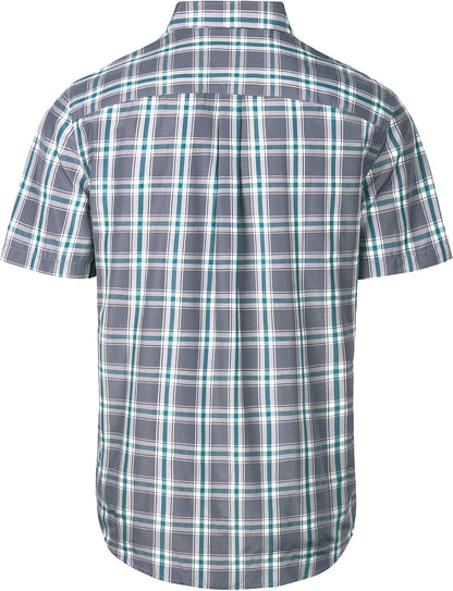 HOTAlimens & Gentle Plaid Mens Short Sleeve Button Down Shirts with Pocket | Lightweight,Button-Down Collar,Regular Fit,Excellent Colors,Breathable,Casual,Cotton Blend,Easy Care