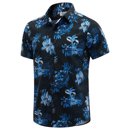 HOTEUOW Men's Hawaiian Shirt Short Sleeve Printed Button Down Beach Shirts