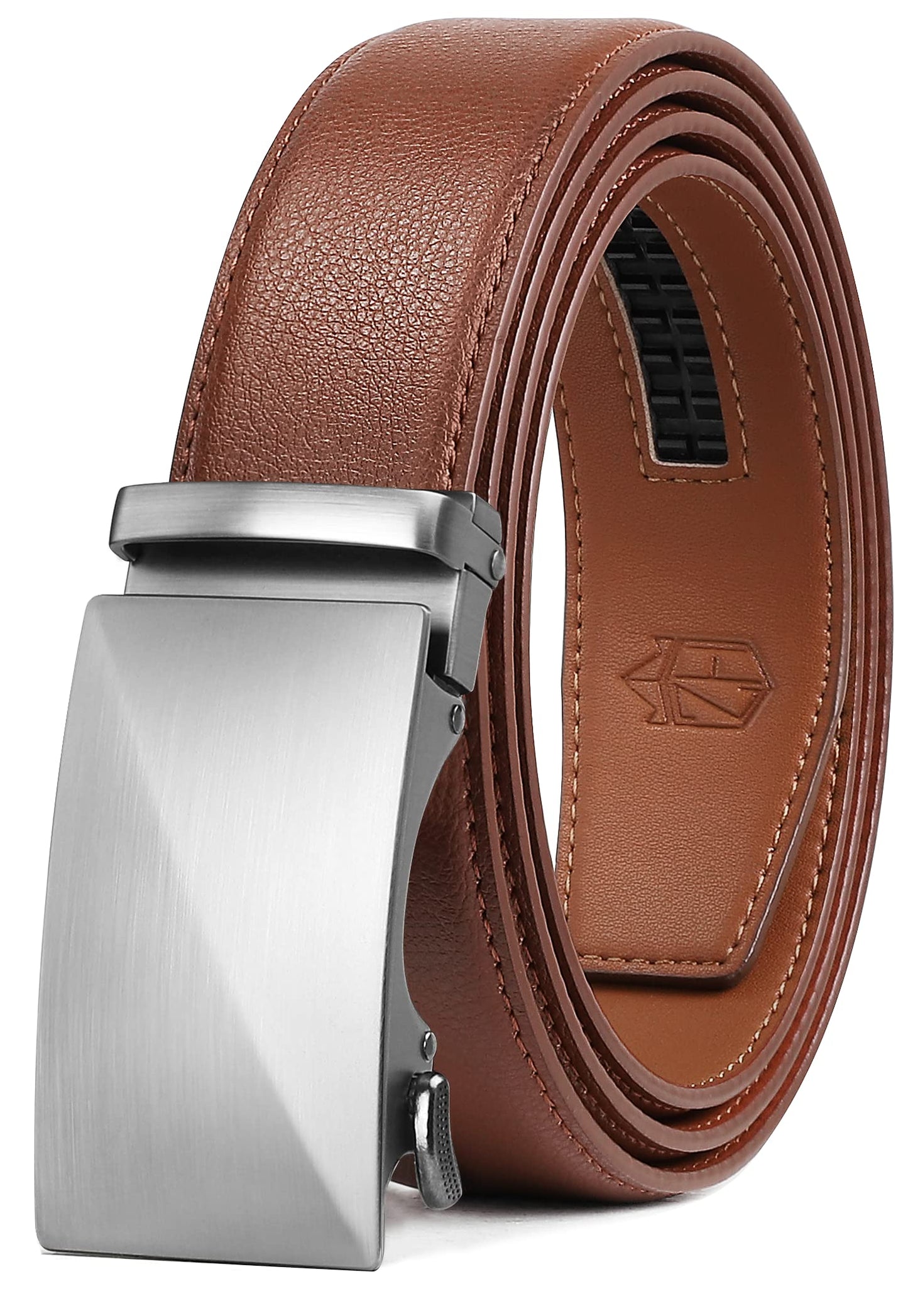 HOTZitahli Belt Men,Leather Ratchet Belt for Men Dress Casual Every Day with Adjustable Buckle,Trim to Fit For Gift