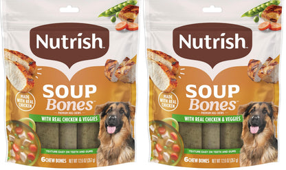 HOTNutrish Soup Bones Chicken Dog Chews, 23.1 oz. Bag, 11 Treats (Rachael Ray)
