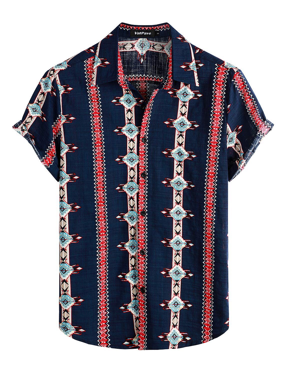 HOTVATPAVE Mens Casual Short Sleeve Button Down Shirts Regular Fit Hawaiian Summer Shirt