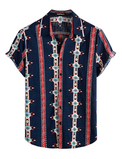HOTVATPAVE Mens Casual Short Sleeve Button Down Shirts Regular Fit Hawaiian Summer Shirt