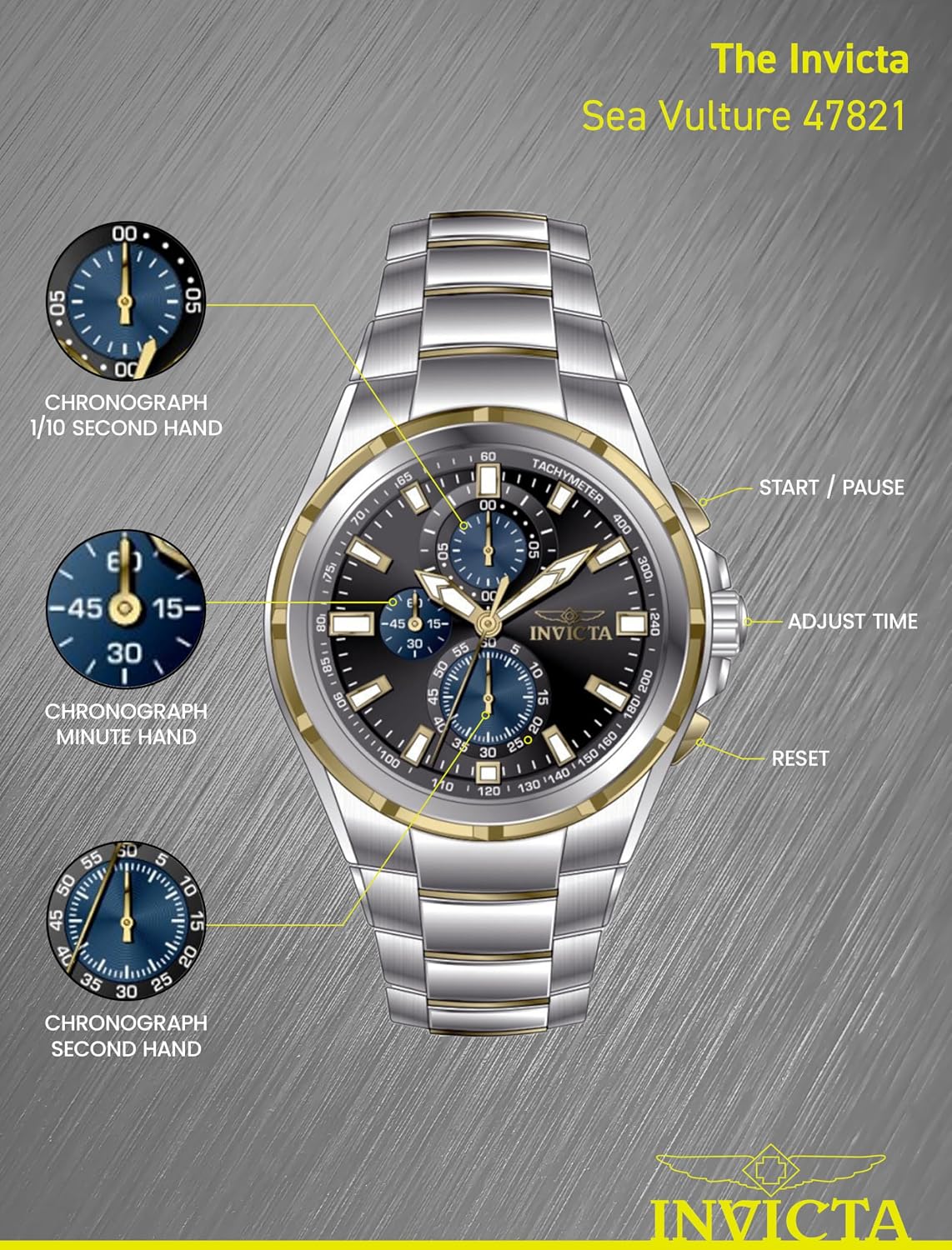 HOTInvicta Aviator Men 50mm Quartz