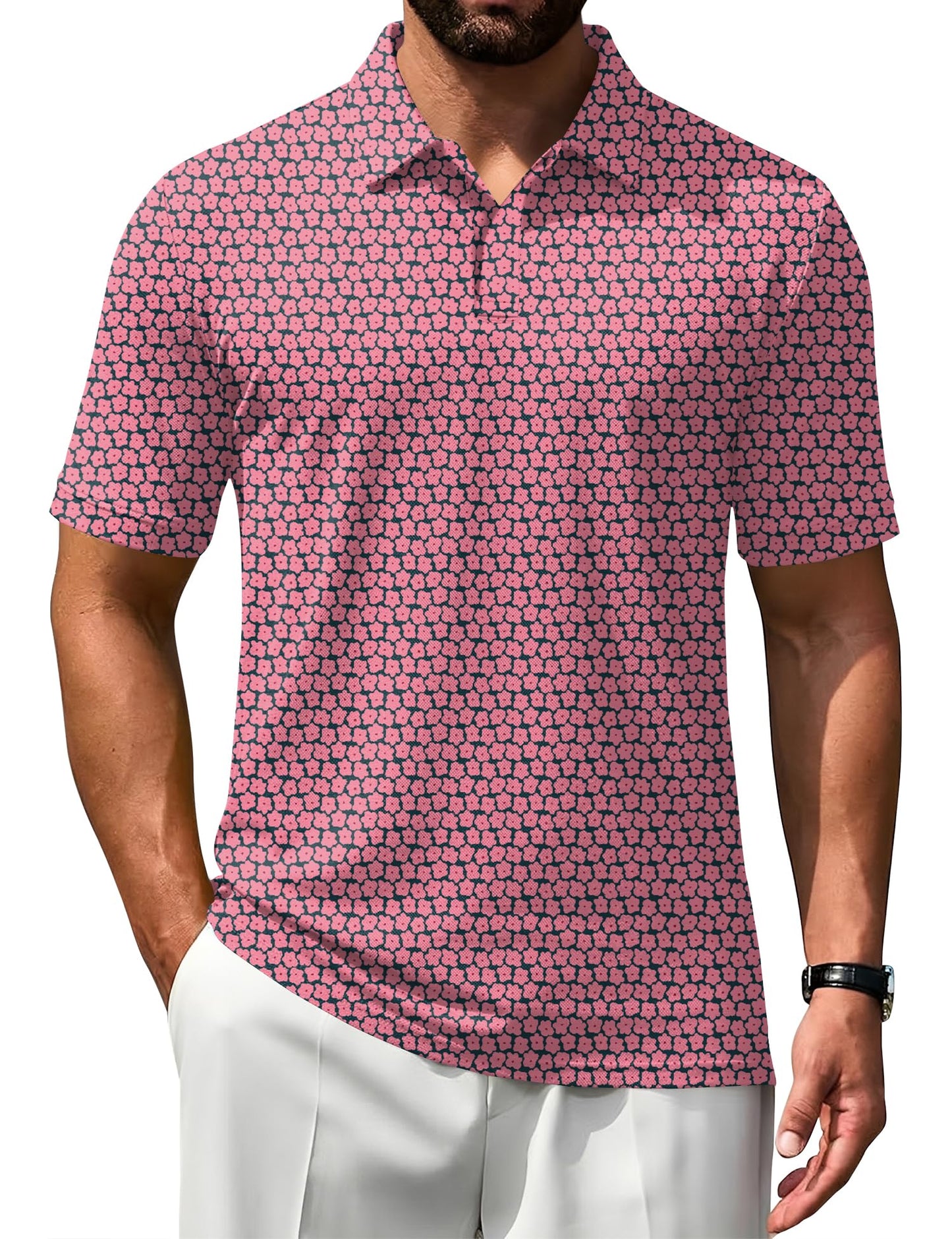HOTPoriff Mens Polo Shirts Short Sleeve Golf Shirt Dry Fit Athletic T-Shirt Moisture Wicking Top (S-3XL)