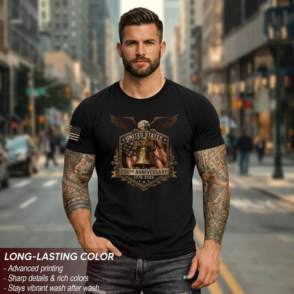 HOT250 Year American Anniversary Shirt, Patriotic Shirts for Men | Comfortable, stylish apparel featuring a commemorative American theme for patriotic occasions and everyday wear