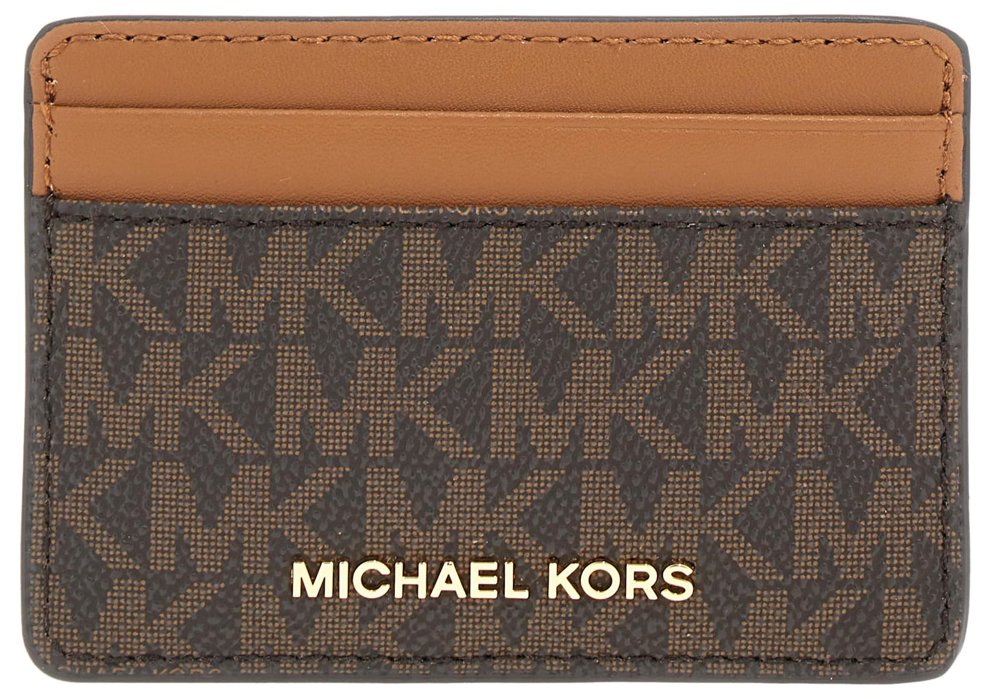 HOTMichael Kors Women's Jet Set Card Holder, Gold-Tone Hardware/Black, One Size