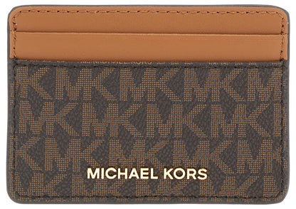 HOTMichael Kors Women's Jet Set Card Holder, Gold-Tone Hardware/Black, One Size