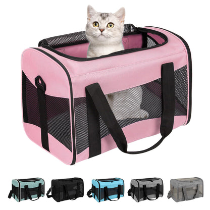 HOTCat Dog Carriers Soft-Sided Pet Carrier Large Cats for Medium Big Cat Small Dog Puppy up to 16lbs TSA Airline Approved Animal Collapsible Cat Carrier Carriers Travel Carrier Cat Bag (17x11x11)