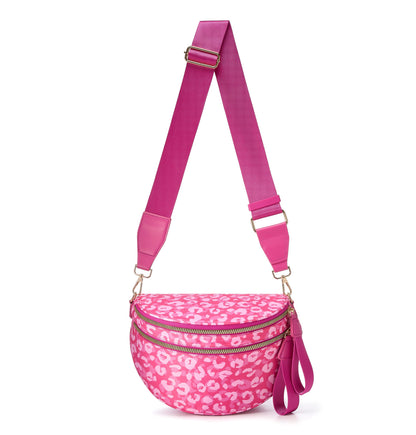 HOTFEIBOON Spacious Nylon Crossbody Bag Bum Bag Handbags Wallets Purses Trendy Shoulder Bag for Women