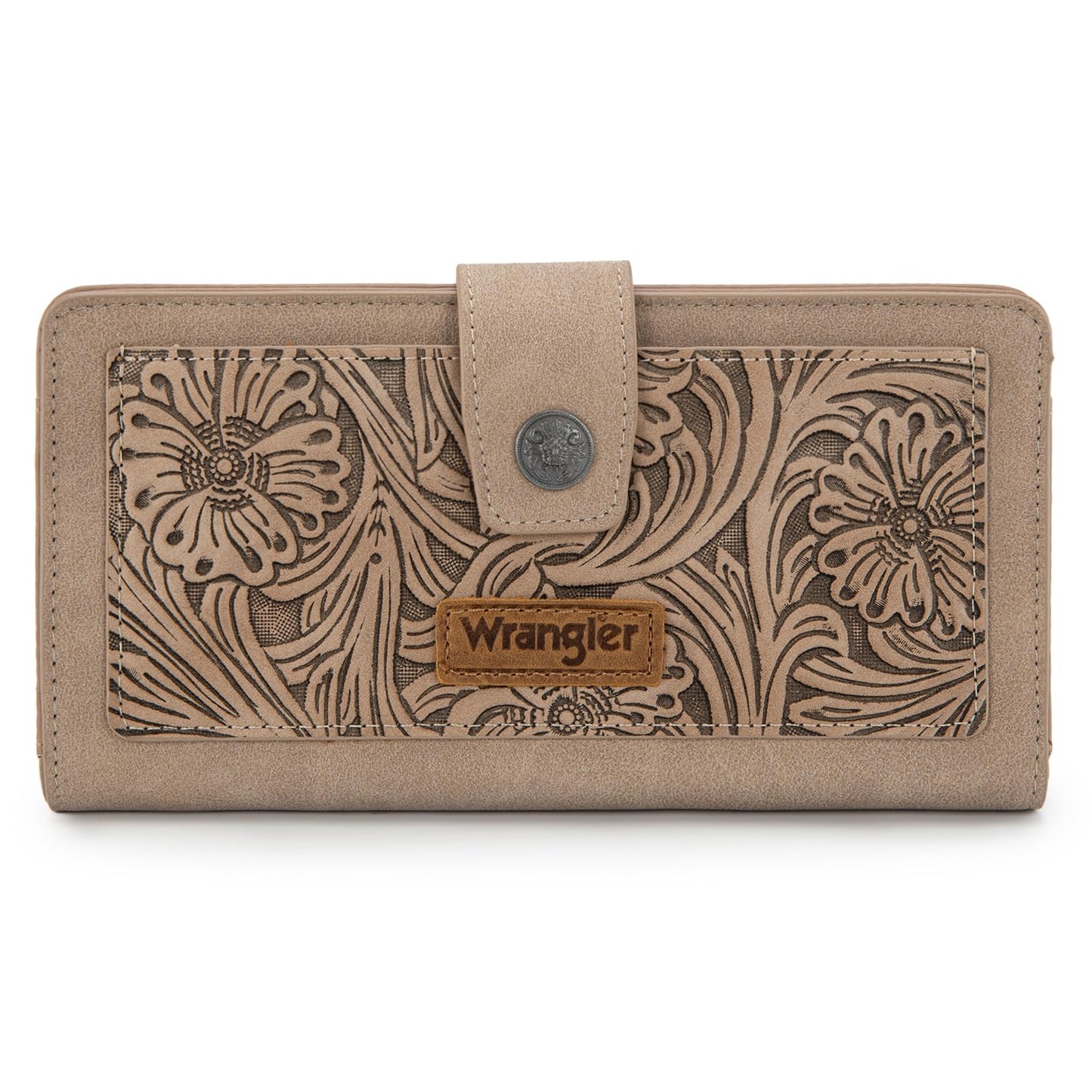 HOTMontana West X Wrangler Large Womens Wallet Western Tooling Flower Wallets, Card Cases & Money Organizers Bifold Card Cash Phone Wallet Ladies Female Travel Clutch Wallets with RFID Lining