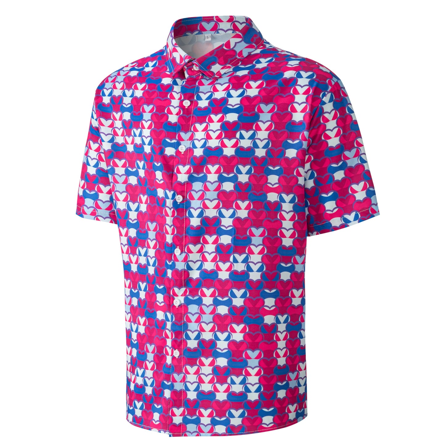 HOTMen's Casual Button Down Shirts Regular Fit Short Sleeve Hawaiian Shirt for Men