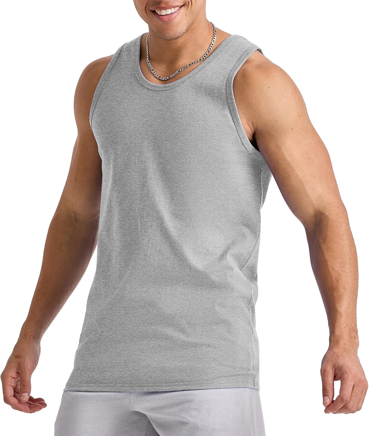HOTHanes Men's Essentials Tank Top Pack, Midweight Cotton Tanks, Sleeveless Shirts, 3-Pack
