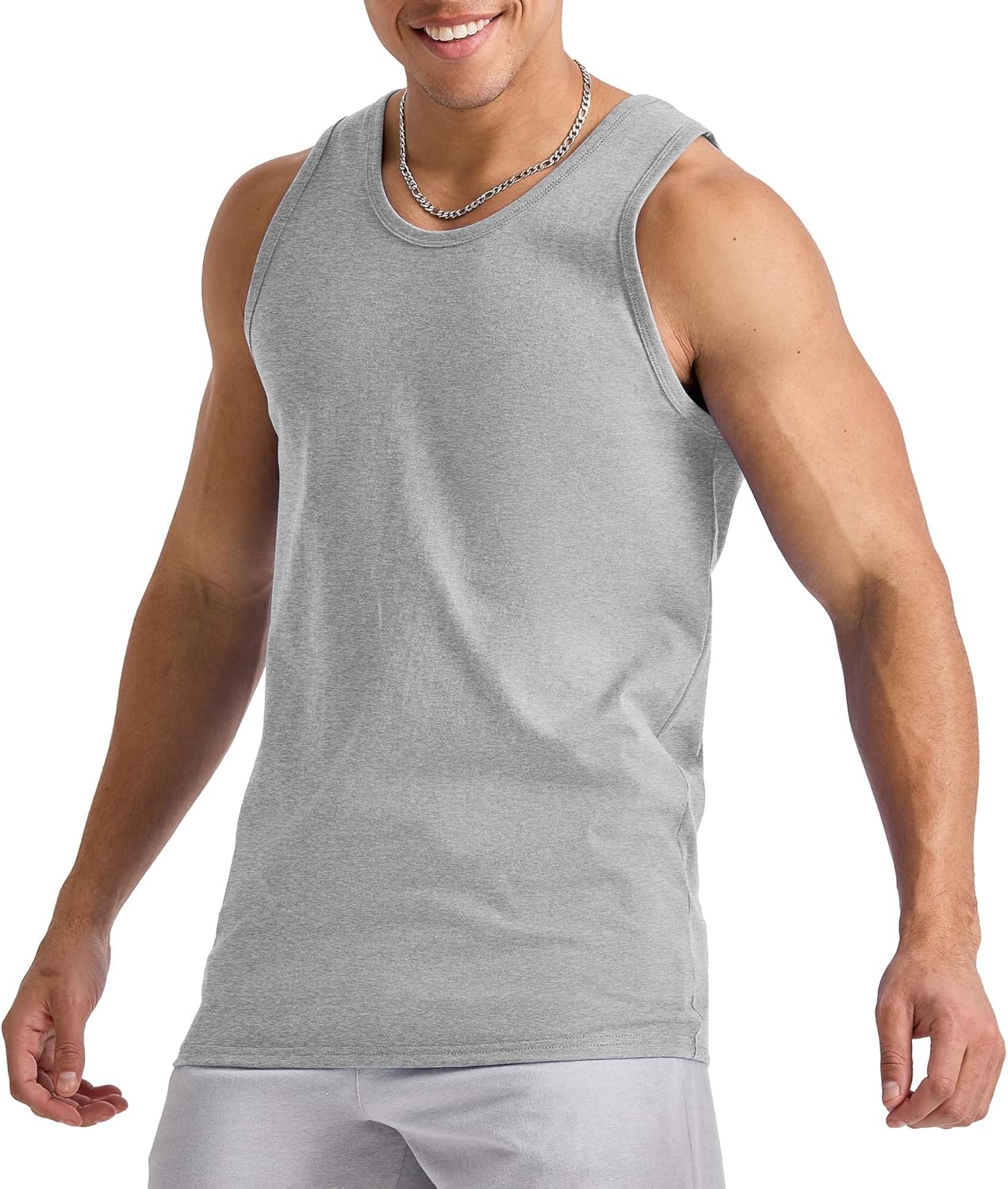 HOTHanes Men's Essentials Tank Top Pack, Midweight Cotton Tanks, Sleeveless Shirts, 3-Pack