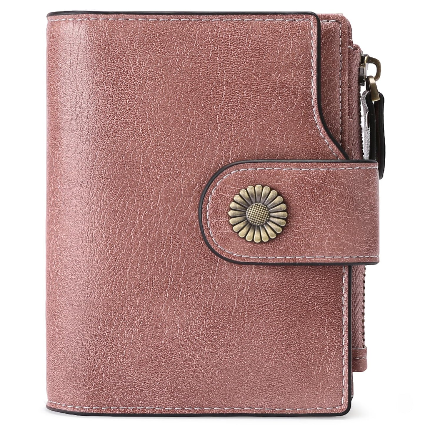 HOTFalan Mule Women's Lightweight Genuine Leather Wallet, Includes Card Holders, RFID-Blocking, Lightweight, Photo & ID Holder, Green
