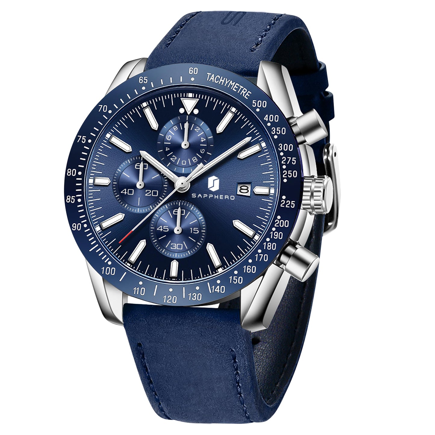 HOTBENYAR Watch for Men Analog Quartz Chronograph Waterproof Luminous Designer Mens Wrist Watches Business Work Sport Casual Dress Watch with Silicone Strap Elegant Gifts for Men
