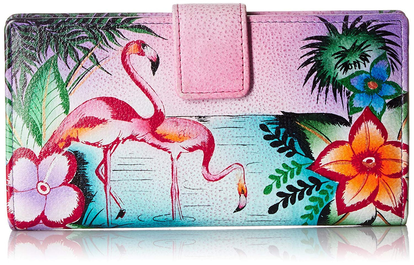 HOTAnna by Anuschka Women's Hand Painted Genuine Leather Two Fold Organizer Wallet