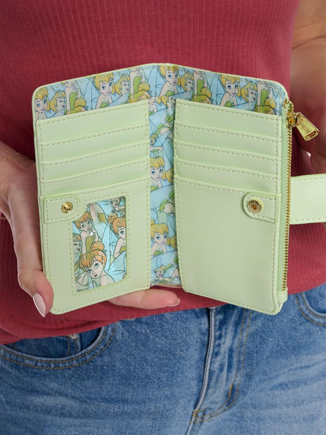 HOTLoungefly Disney Tinker Bell Women Wallet Clutch Green Fairy