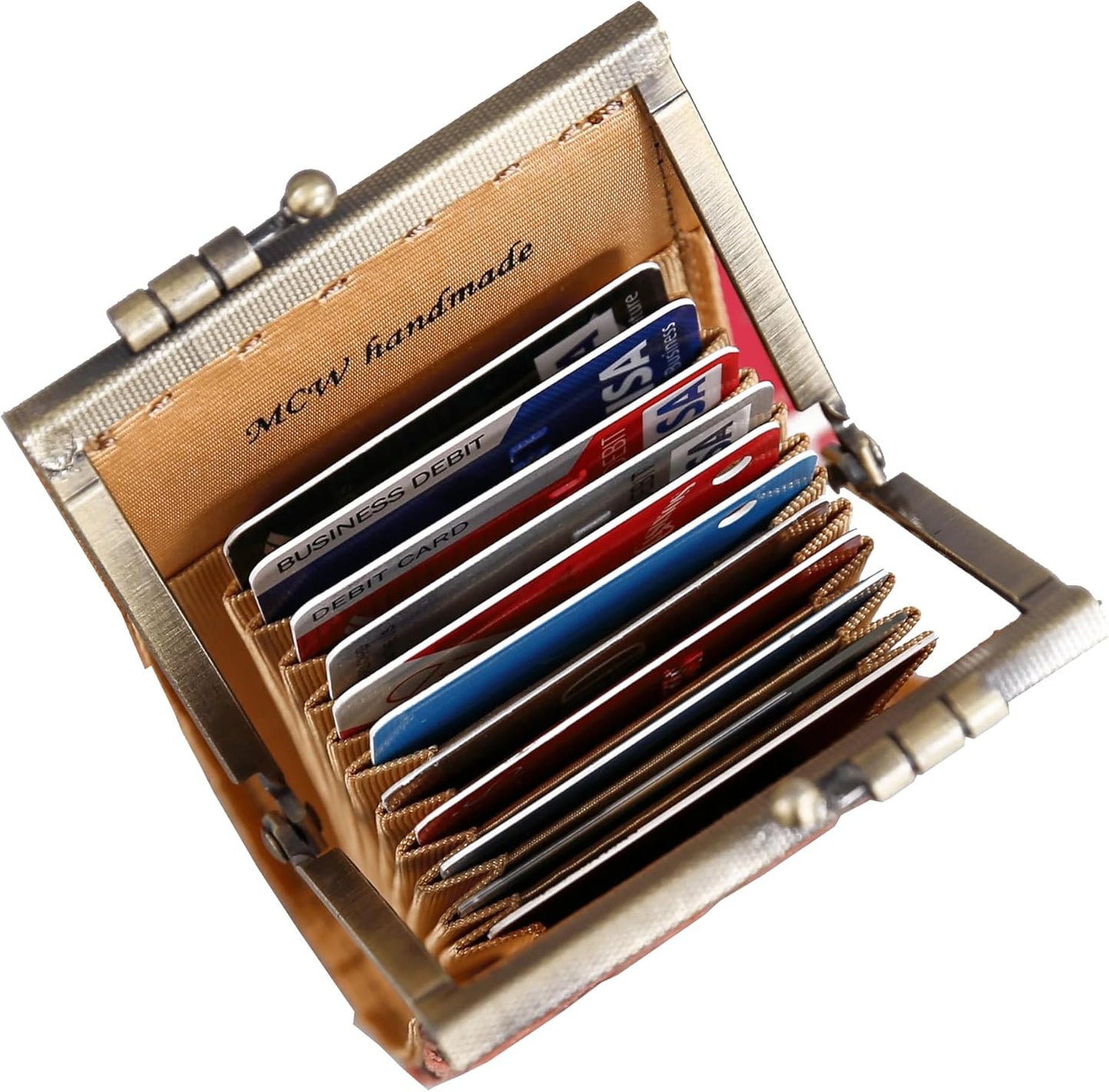 HOTAngelina's Palace Carpet Wallet Vintage Kiss Lock ID Pouch,Clasp Card Holder