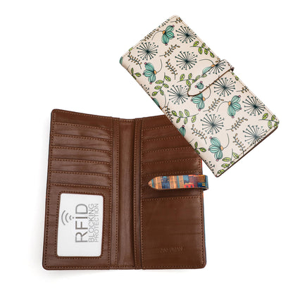 HOTSlim Wallets for Women Credit Card Holder RFID Bifold Clutch Long Ladies Billfold Wallets with Zipper Coin Pocket ID Window Fireworks