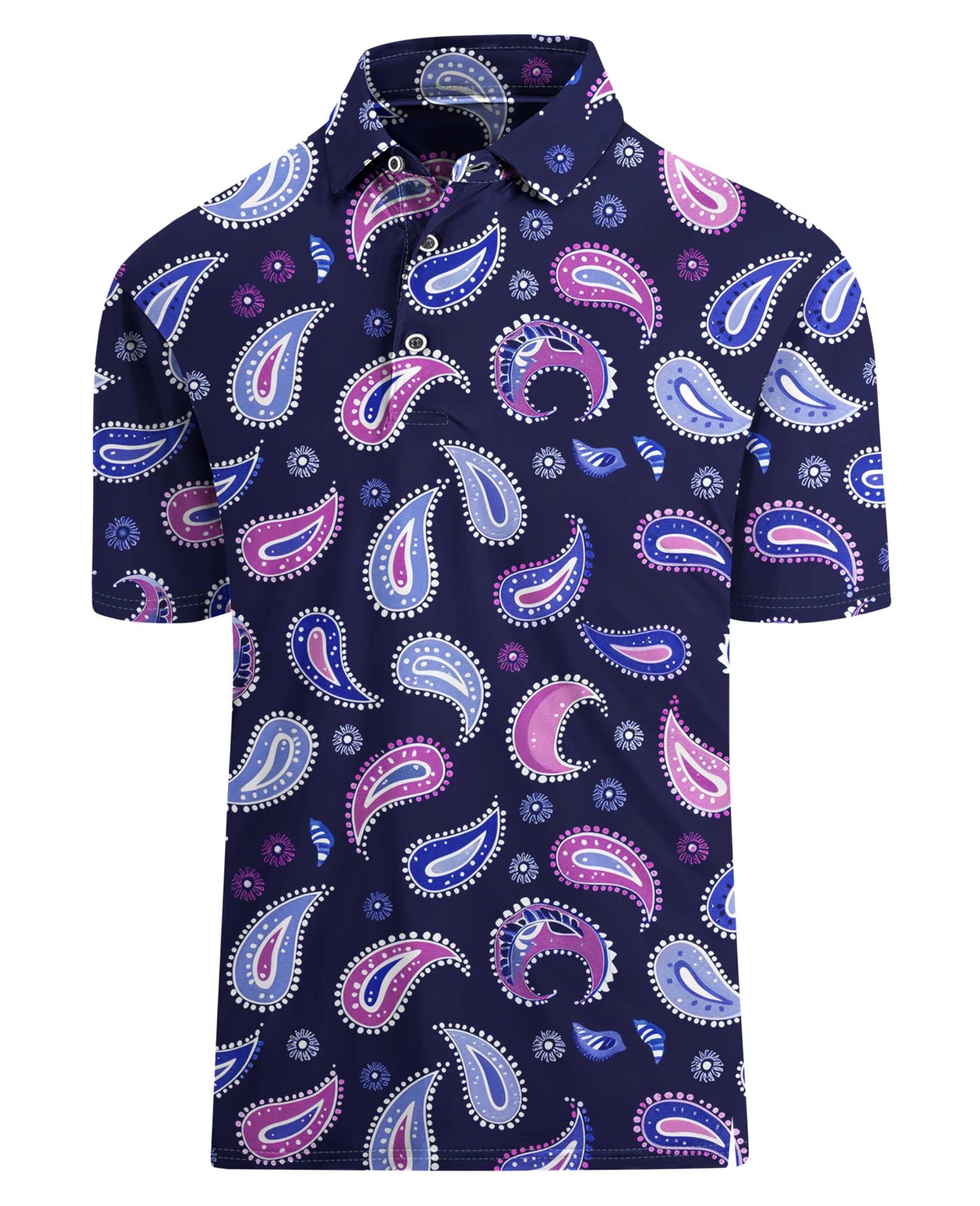 HOTHodaweisolp Golf Shirts for Men Dry Fit Print Moisture Wicking Performance Short Sleeve Polo Shirt